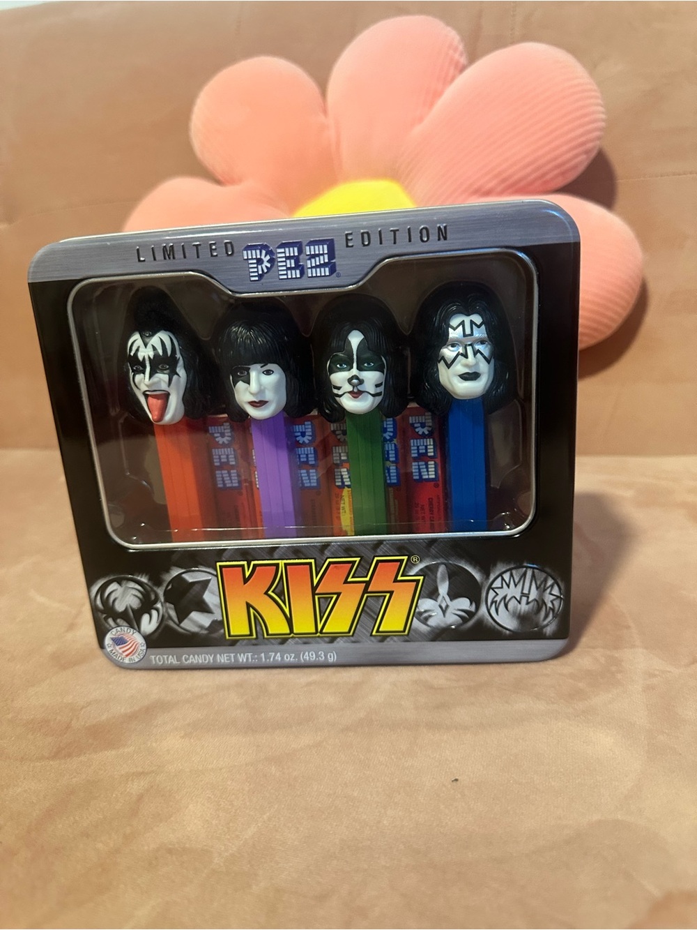 Retired KISS PEZ Dispenser Set 4-Piece Limited Edition Collector Tin Gene Simmon